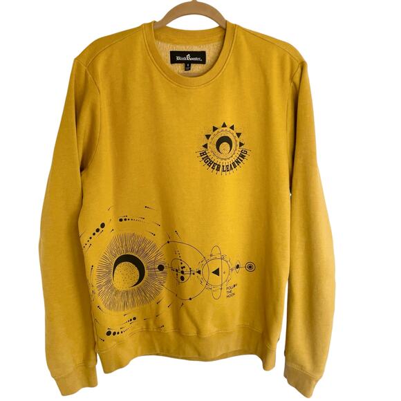 Blind Rooster Ravenheart Crewneck Sweatshirt Celestial Graphic Mustard Men LARGE - Picture 2 of 10
